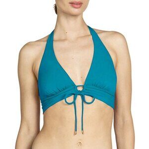 Robin Piccone Women's Aubrey Halter Bikini Top Size XS Ocean Green NWT $104